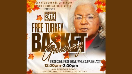 Join Senator Joanne C. Benson for a Free Turkey Basket Giveaway!