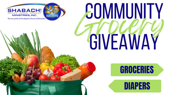 SHABACH! Ministries,Inc. Community Grocery Giveaway June  16, 2022 Flyer