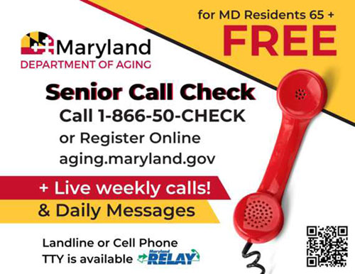 Maryland Senior Check Call 1-866-50-Check Flyer